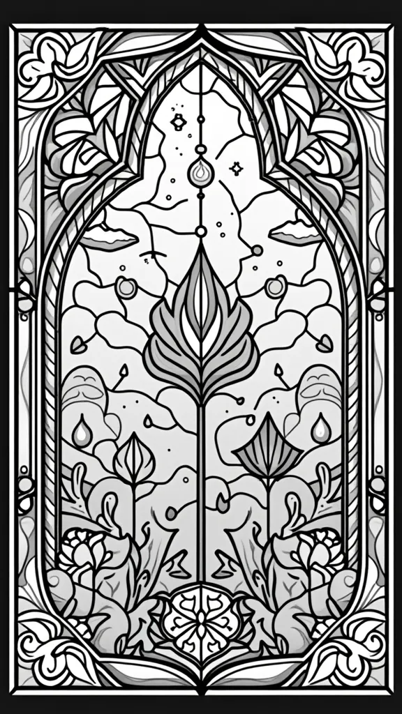 stained glass coloring pages free printables